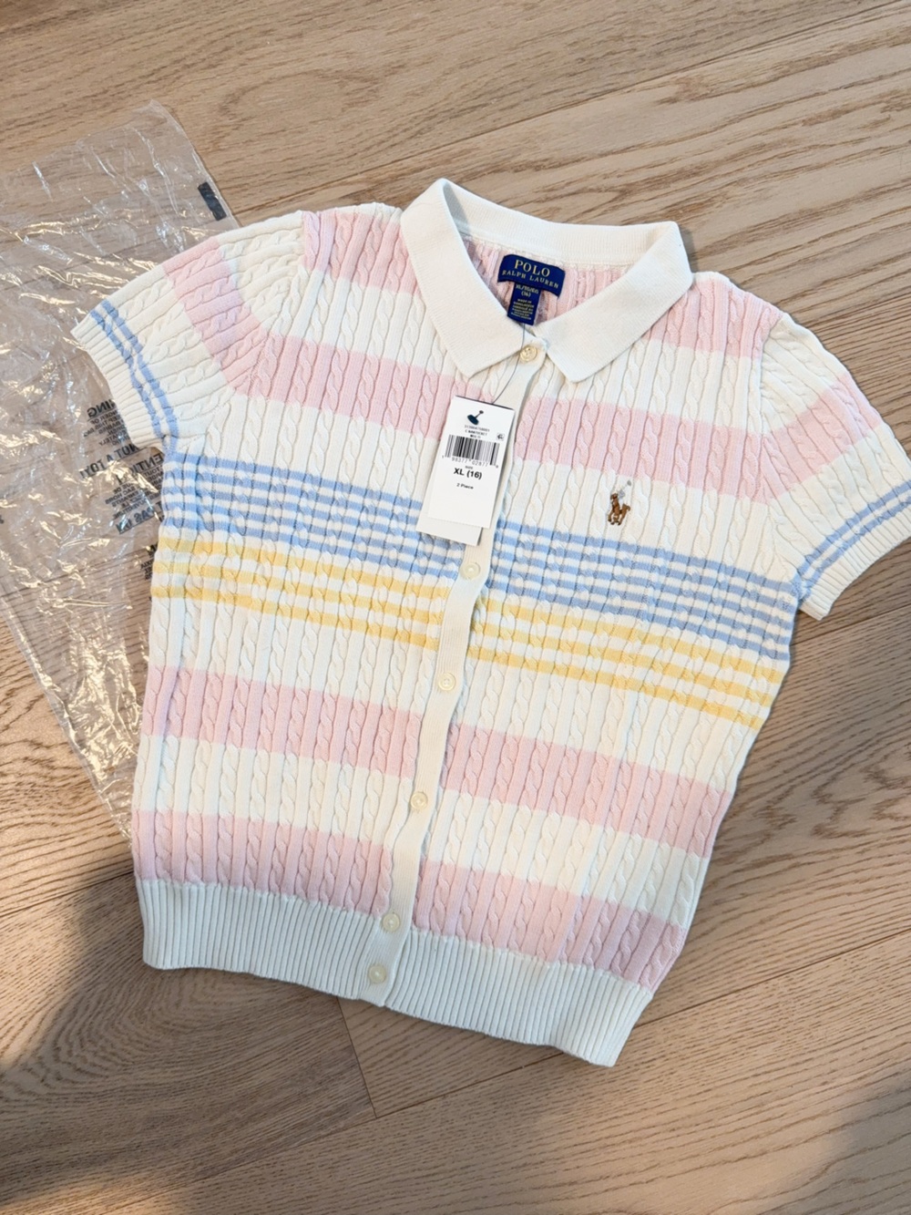NWT 313964758001 Polo Ralph Lauren girls cotton sweater XL